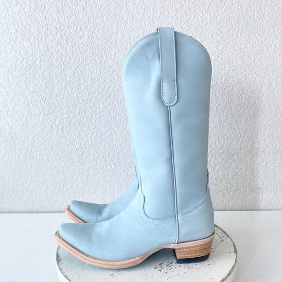 Lane EMMA JANE Womens Cowboy Boots 6.5 Western Light Blue Cowgirl Mid Calf Tall - Picture 4 of 11